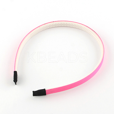 Plain Headwear Hair Accessories Plastic Hair Band Findings OHAR-S187-M-1