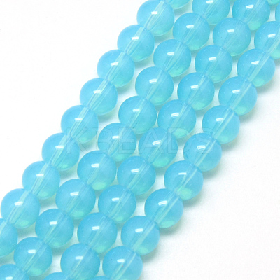 Baking Paint Glass Beads Strands X-DGLA-Q023-6mm-DB19-1