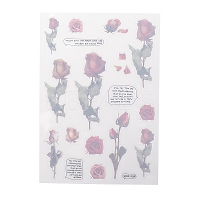 Flower Pattern Waterproof Self Adhesive Hot Stamping Stickers DIY-I063-08-1