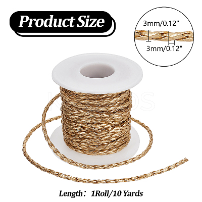 10 Yards Braided Imitation Leather Cords LC-AR0001-03B-1
