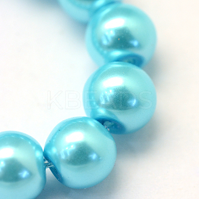 Baking Paint Pearlized Glass Pearl Round Bead Strands X-HY-Q003-4mm-48-1