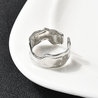 304 Stainless Steel Open Cuff Rings for Women RJEW-H261-11P-1
