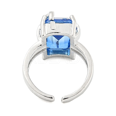 304 Stainless Steel Cubic Zirconia Open Cuff Ring LS-RJEW-S406-05P-04-1