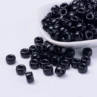 Opaque Acrylic European Beads X-PL338-45-1