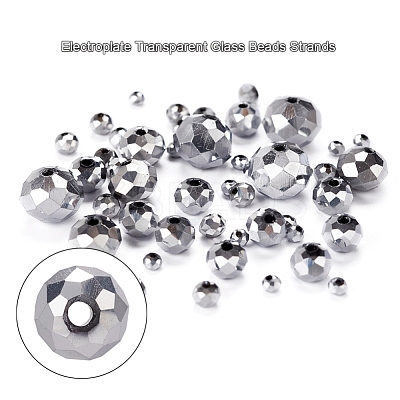 710Pcs Electroplate Transparent Glass Beads Strands DIY-YW0003-07-1