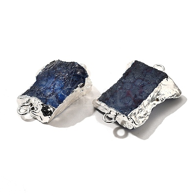 Raw Rough Natural Dyed Quartz Crystal Links Connector Charms G-K189-04S-04-1