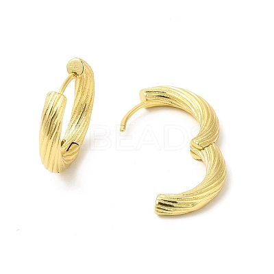 Rack Plating Brass Hinged Textured Hoop Earrings for Women EJEW-E270-21G-1
