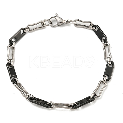 Two Tone 201 Stainless Steel Oval Link Chain Bracelet BJEW-B078-41BP-1