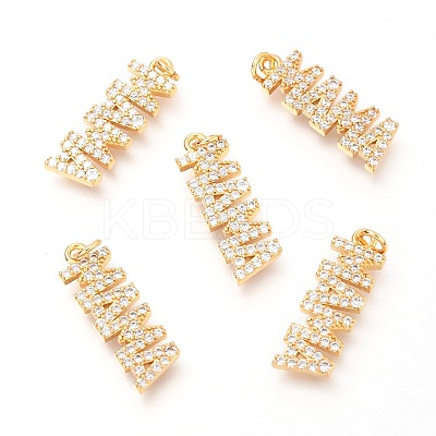 Brass Micro Pave Clear Cubic Zirconia Pendants LS-ZIRC-O036-04G-1