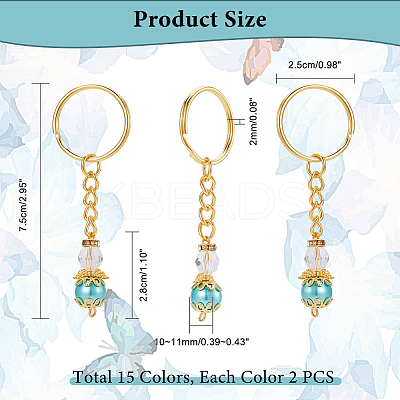 2 Sets Baptism Beaded Glass Pearl Angel Keychain KEYC-PH0001-74-1