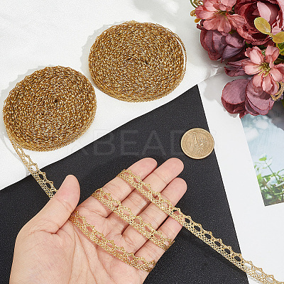 2 Rolls Metallic Yarn Lace Trim OCOR-GF0005-58B-1