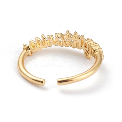 Constellation/Zodiac Sign Brass Cuff Rings RJEW-J074-05G-F-1