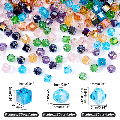 320pcs 16 style Electroplate Glass Bead Strands EGLA-GA0001-19-1