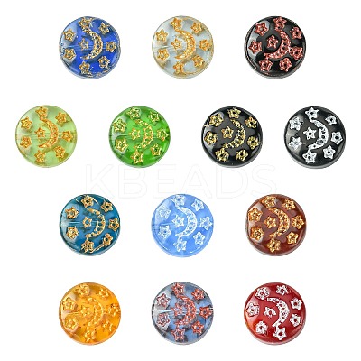 26Pcs 13 Colors Transparent Lampwork Beads LAMP-CJ0002-35-1