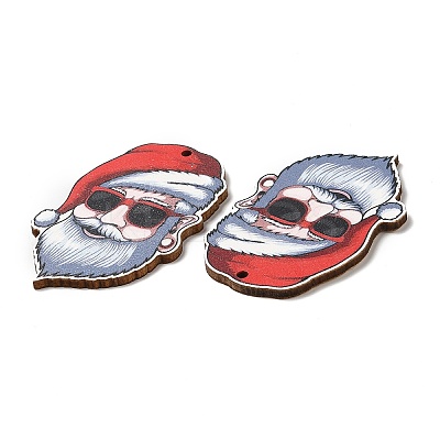 Single Face Christmas Printed Wood Big Pendants WOOD-D025-26-1