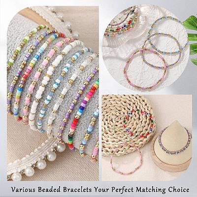 2Pcs 2 Styles Glass Seed Beads Stretch Bracelet Sets BJEW-SW001591-1