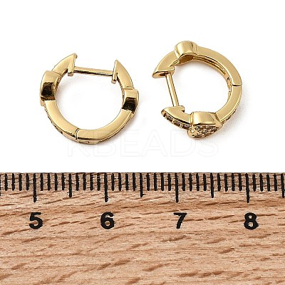 Heart Clear Cubic Zirconia Small Chunky Hoop Earrings for Women EJEW-SZ0002-41-1