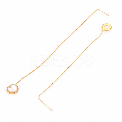 Brass Micro Pave Clear Cubic Zirconia Ear Threads KK-S356-264-NF-1