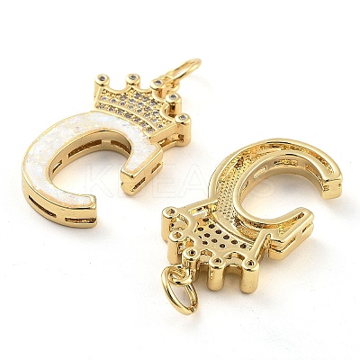 Brass Micro Pave Clear Cubic Zirconia Pendants KK-G498-01C-02-1