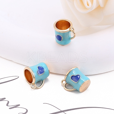 Alloy Enamel Mug Cup with Heart Miniature Ornaments PW-WG9EB43-02-1