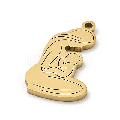 Mother's Day 201 Stainless Steel Pendants STAS-H188-01B-G-1