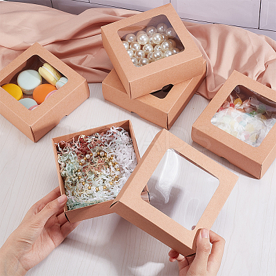 Folding Kraft Paper Cardboard Jewelry Gift Boxes CON-WH0092-25C-1