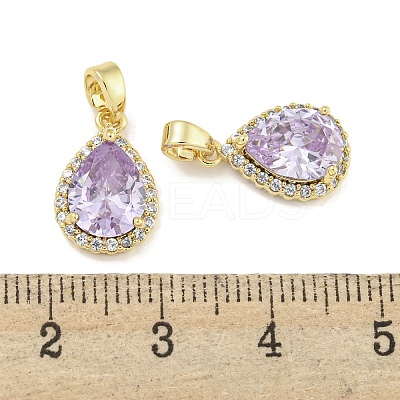Brass with Cubic Zirconia Charms KK-Q820-10G-1