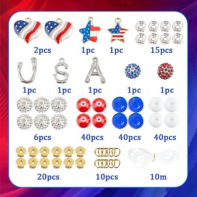 DIY Independence Day Bracelet Making Kit DIY-SC0021-69-1