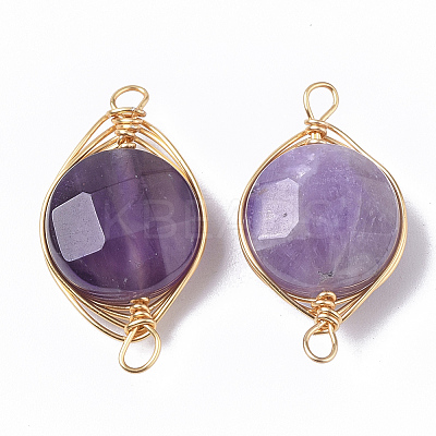 Natural Amethyst Links connectors G-S359-043A-1