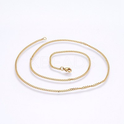 304 Stainless Steel Curb Chain Necklaces MAK-L015-32I-1