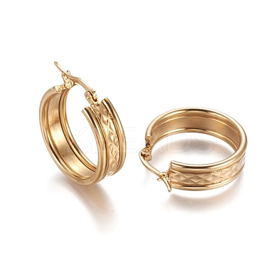 304 Stainless Steel Hoop Earrings STAS-D171-19G-1
