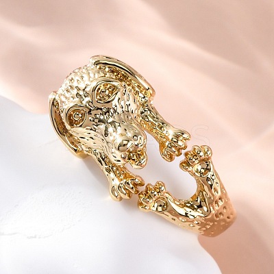 Brass Cuff Rings for Women Men RJEW-C118-03G-1