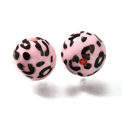 Printed Opaque Acrylic Beads OACR-S043-07E-1