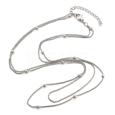 Brass Double Layer Necklaces NJEW-D302-52P-1