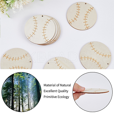 Sport Ball Theme Unfinished Wooden Painting Hanging Ornaments WOOD-WH20001-12D-1