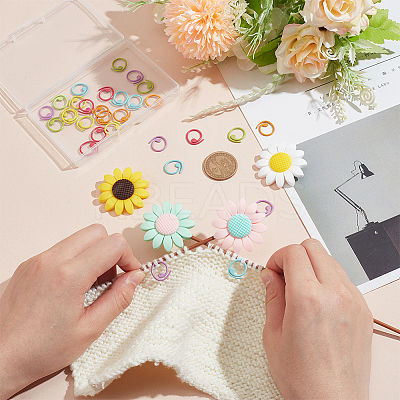 Sunflower Silicone Knitting Needle Point Protectors DIY-NB0010-91-1