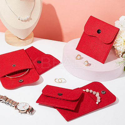 12Pcs 4 Styles Portable Felt Card Cover Bag ABAG-GA0001-21A-1
