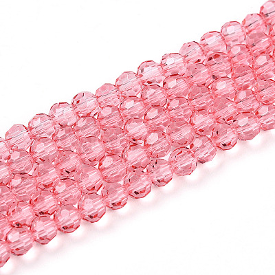 Baking Paint Transparent Glass Beads Strands LS-DGLA-A035-T4mm-D01-1