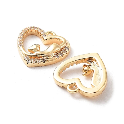 Rack Plating Brass Micro Pave Cubic Zirconia Pendants KK-K333-92G-1