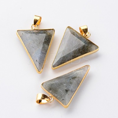 Faceted Triangle Natural Labradorite Big Pendants X-G-M294-03-1