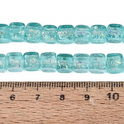 Handmade Foil Glass Beads Strands FOIL-Q002-04E-1