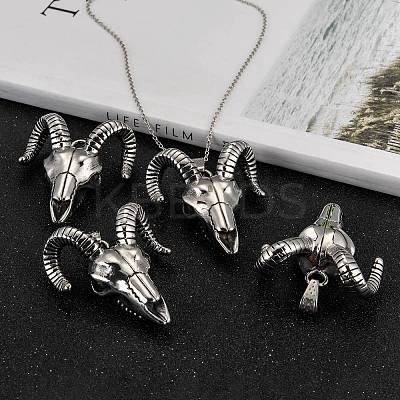 Cattle Skull 304 Stainless Steel Big Pendants X-STAS-M206-100AS-1