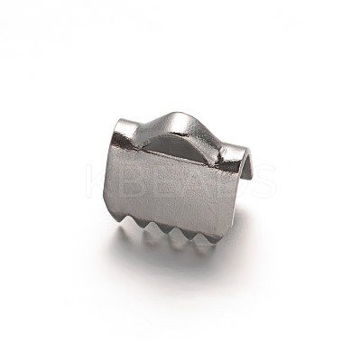 Tarnish Resistant 304 Stainless Steel Ribbon Crimp Ends STAS-G130-11A-1
