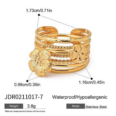 3Pcs 316 Surgical Stainless Steel with Clear Cubic Zirconia Finger Rings for Women FS-WG7760B-07-1