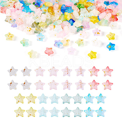 180Pcs 9 Colors Gradient Color Transparent Acrylic Beads OACR-TA0003-40-1