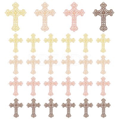 30Pcs 5 Colors Brass Filigree Joiners Links KK-PH0003-36-1