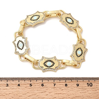 Brass Micro Pave Cubic Zirconia Link Chain Bracelets for Women BJEW-H639-13G-1