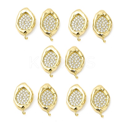 Brass Micro Pave Cubic Zirconia Stud Earring Findings KK-H440-03G-1