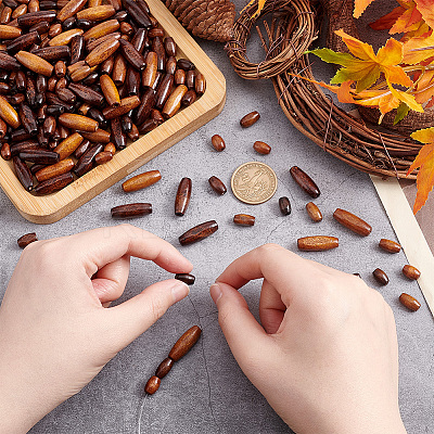 240Pcs 6 Style Retro Wooden Beads WOOD-GA0001-44-1