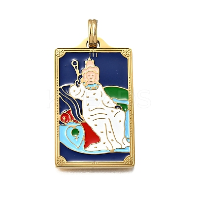 Tarot 304 Stainless Steel Enamel Pendants STAS-M119-07R-G-1